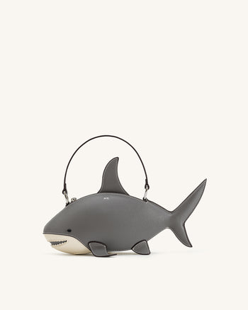 Sac Nerys à poignée supérieure effet requin - Gris