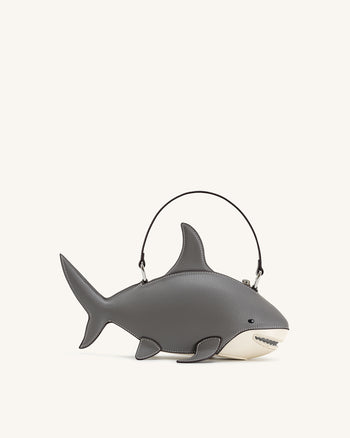 Sac Nerys à poignée supérieure effet requin - Gris