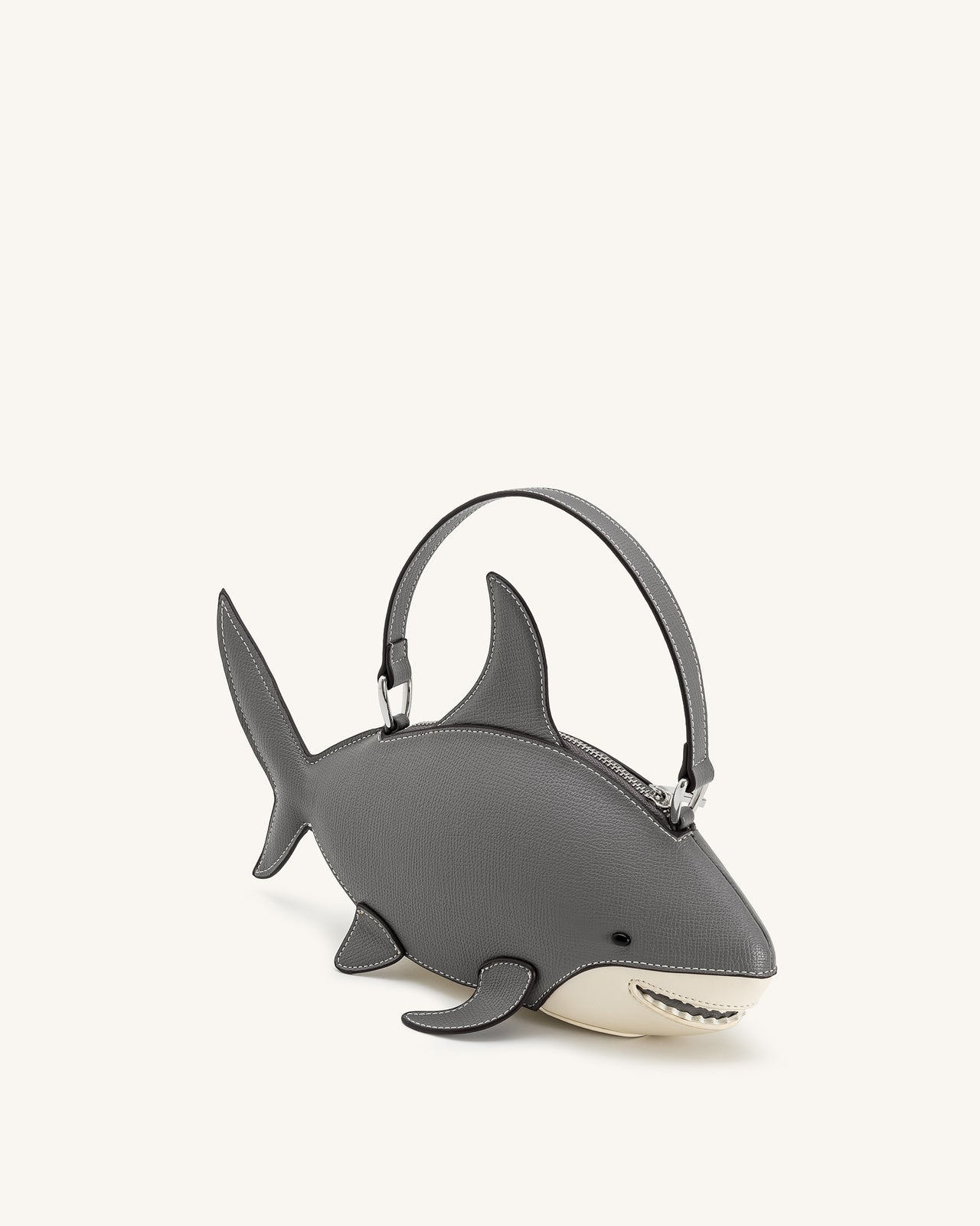 Sac Nerys à poignée supérieure effet requin - Gris