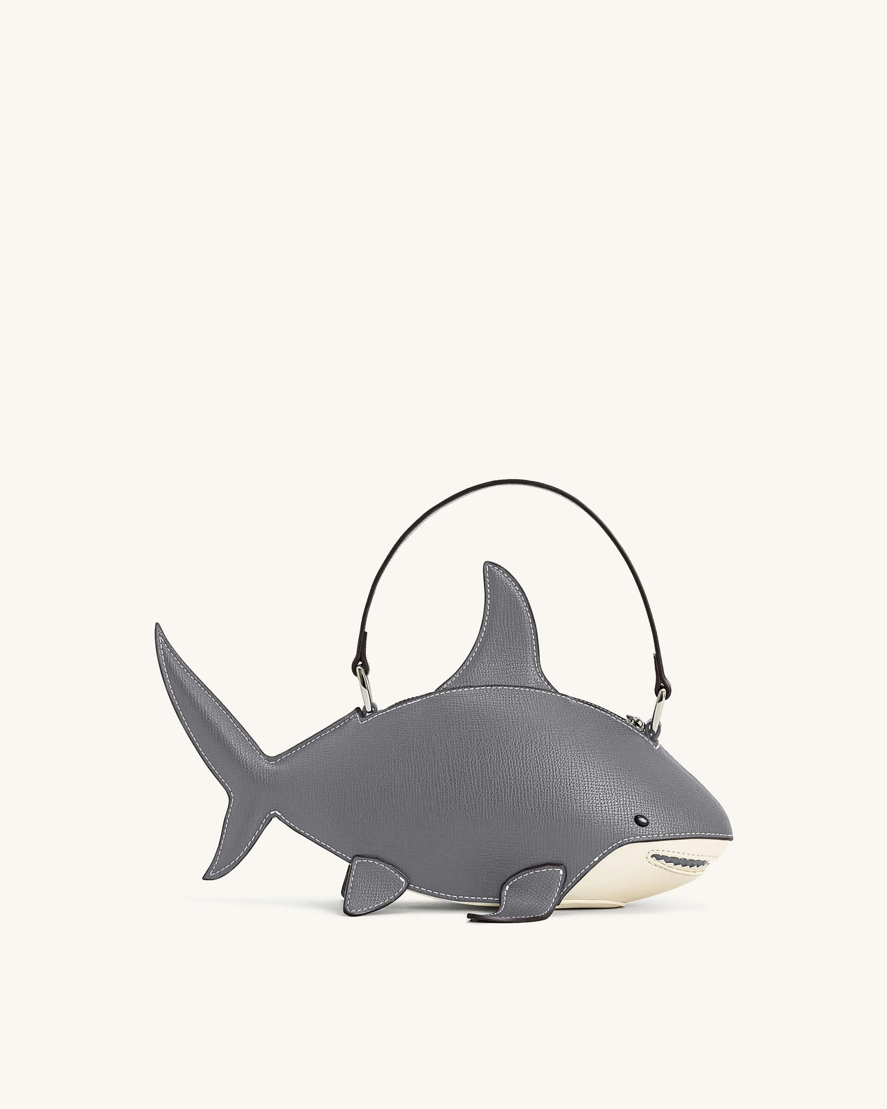 Sac Nerys à poignée supérieure effet requin - Gris