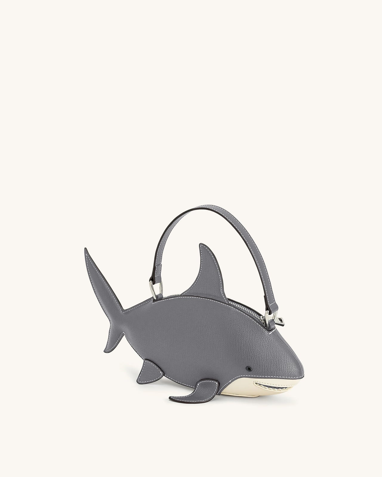 Sac Nerys à poignée supérieure effet requin - Gris