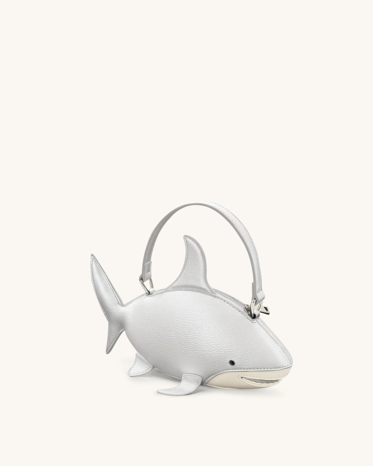Sac Nerys à poignée supérieure effet requin - Argent
