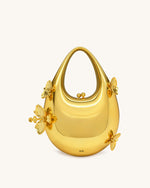 Lydia Sac à main orné de fleurs - Or