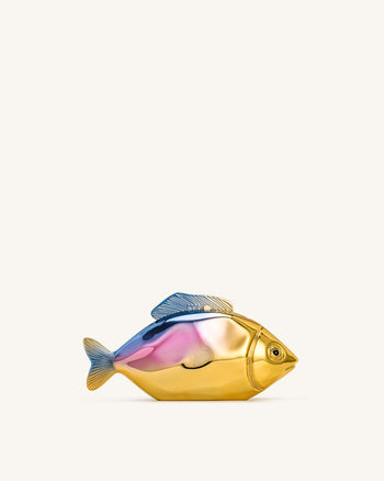 Pochette en forme de poisson - Doré/Bleu