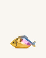 Pochette en forme de poisson - Doré/Bleu