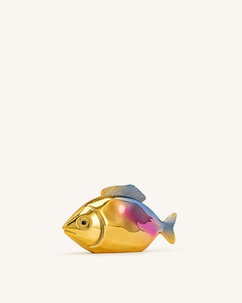 Pochette en forme de poisson - Doré/Bleu