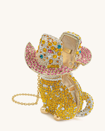 Pochette Chat Glamour - Or Multicolore