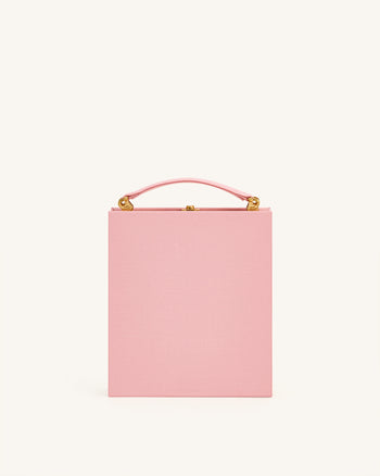 Taya Pochette forme livre à motif chiot et verre de vin - Rose