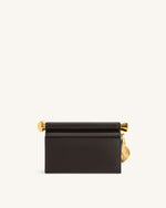 Pochette décorée d'un pendentif en métal Holly - Marron foncé