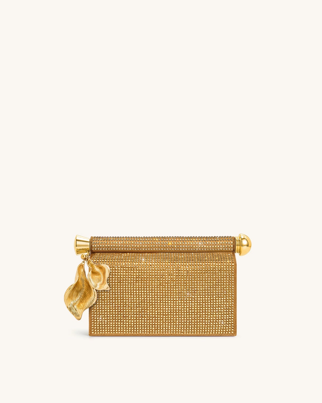 Pochette Holly ornée de pendentif en métal et cristal artificiel - Champagne