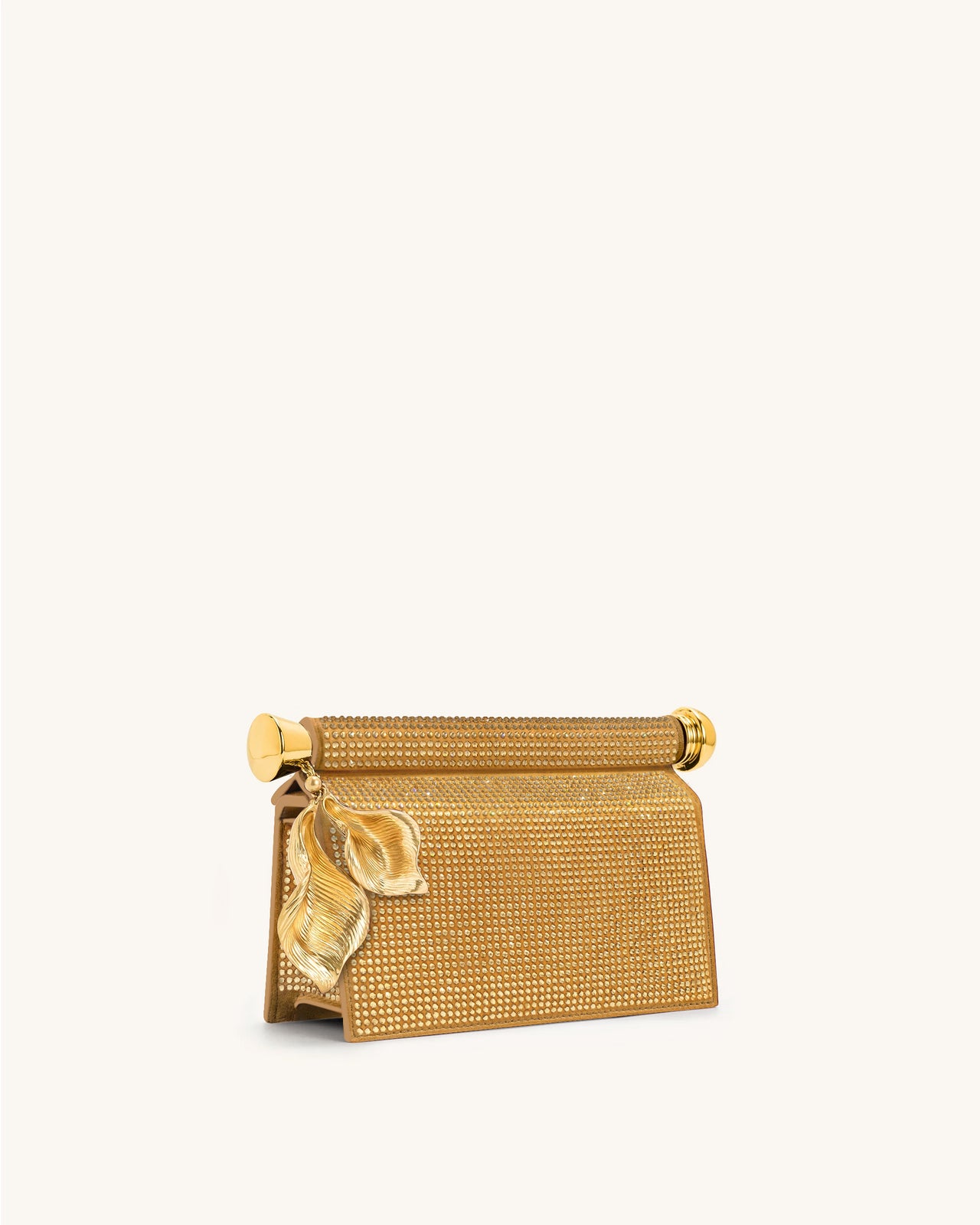 Pochette Holly ornée de pendentif en métal et cristal artificiel - Champagne