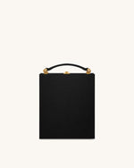 Pochette Taya en forme de livre avec motif d’orchidée – Noir