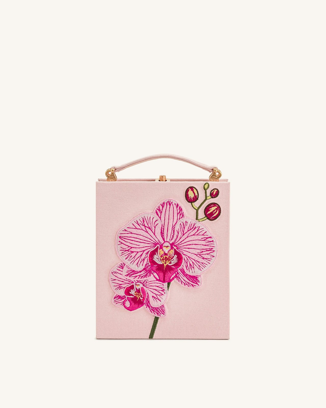 Taya Pochette en Forme de Livre à Motif Orchidée – Rose