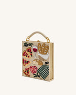 Elle Sac à main avec anse supérieure à motif de pique-nique - Kaki