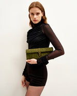 Pochette tissée Zaria - Olive foncé