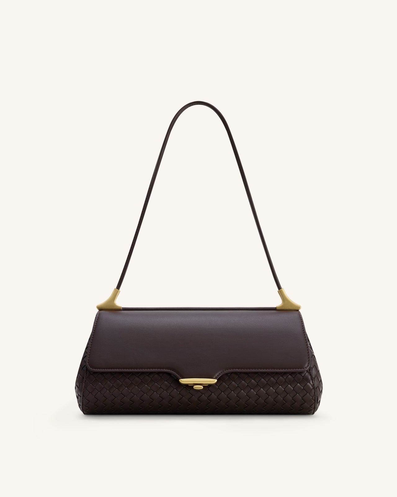 Sac à épaule Eloise tissé - Marron foncé