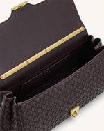 Sac à épaule Eloise tissé - Marron foncé