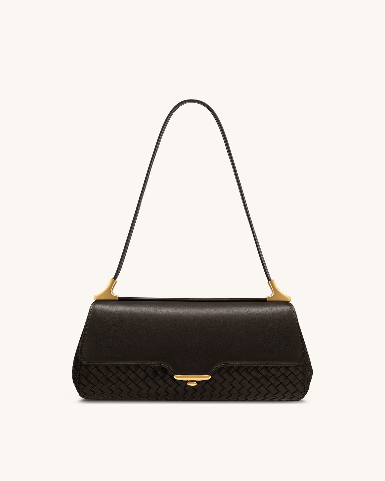 Sac à épaule Eloise tissé - Marron foncé