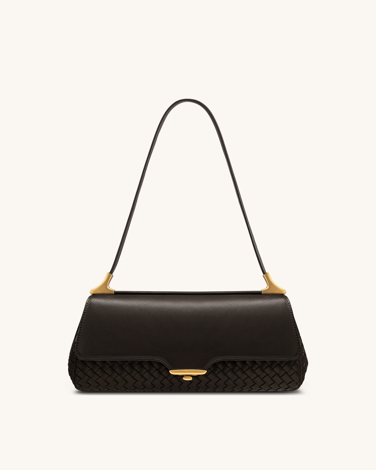 Sac à épaule Eloise tissé - Marron foncé