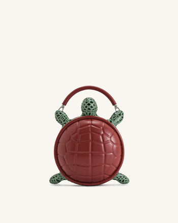Sac à Main Ava en Forme de Tortue - Marron