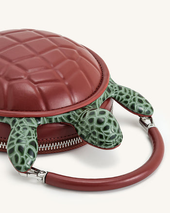 Sac à Main Ava en Forme de Tortue - Marron