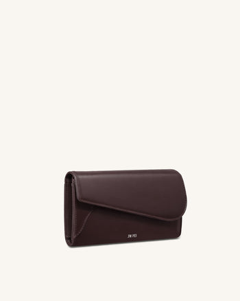 Seren Portefeuille long à rabat - Noir châtaigne