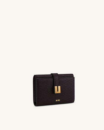 Hana Portefeuille avec détails métalliques - Marron foncé