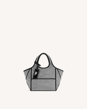 Mini sac cabas avec cristaux artificiels Eliana - Anthracite