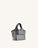 Mini sac cabas avec cristaux artificiels Eliana - Anthracite
