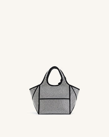 Mini sac cabas avec cristaux artificiels Eliana - Anthracite