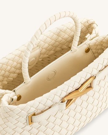 Sac Tote Tissé Elora  – Blanc