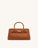 Sac cabas Elora tressé en suédine – Marron
