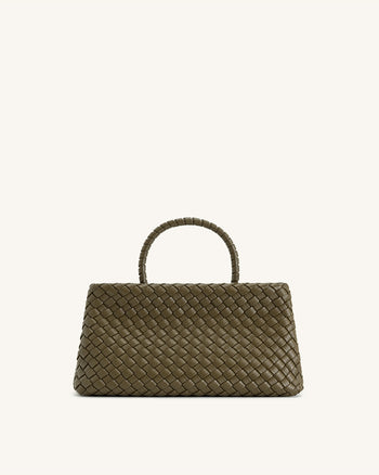 Sac Tote Tissé Elora  – Olive Foncé