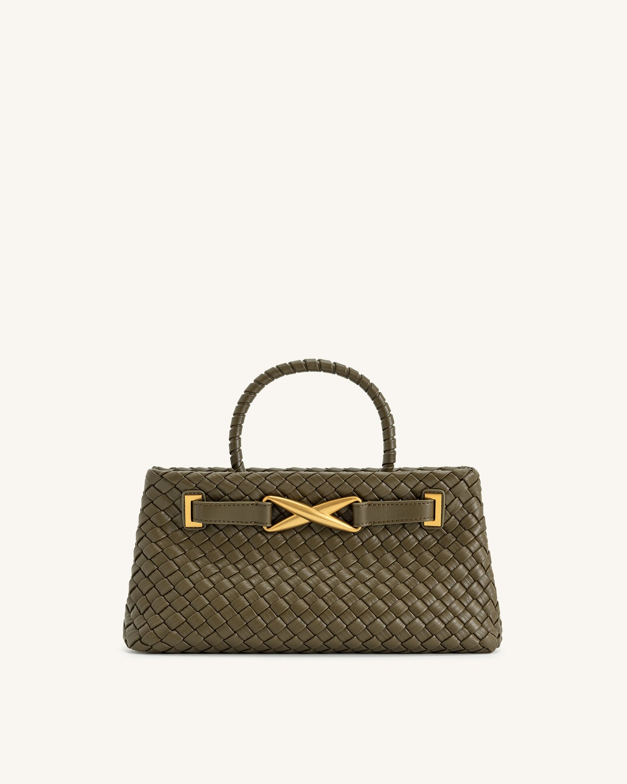 Sac Tote Tissé Elora  – Olive Foncé