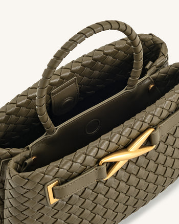 Sac Tote Tissé Elora  – Olive Foncé