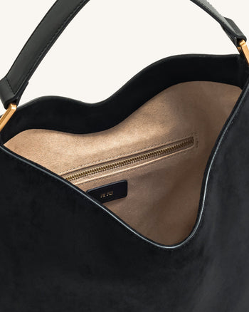 Sac à bandoulière en suédine Aria - Noir