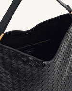 Sac à main épaule Aria à texture tissée - Noir
