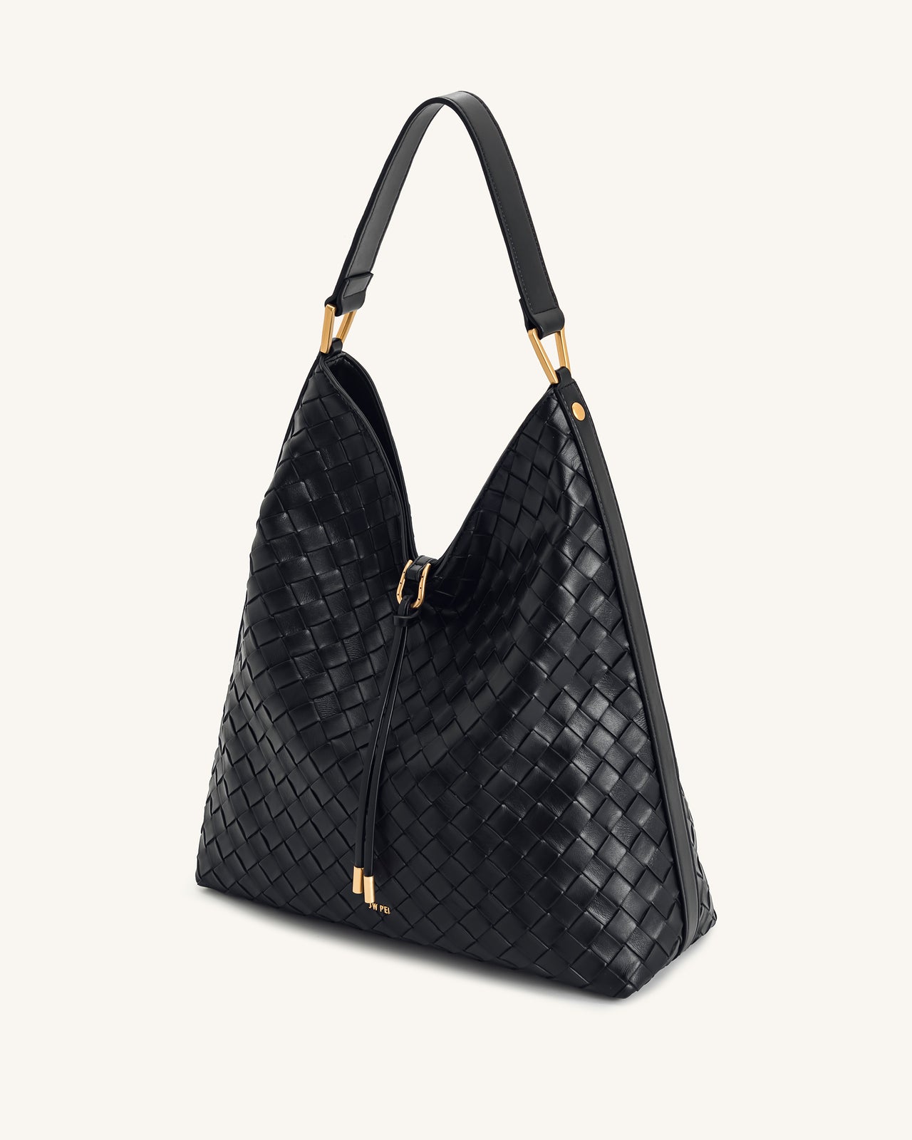 Sac à main épaule Aria à texture tissée - Noir