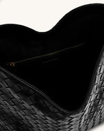 Sac à main épaule Aria à texture tissée - Noir