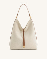 Sac porté épaule Aria – Toile marron