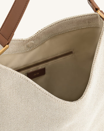 Sac porté épaule Aria – Toile marron
