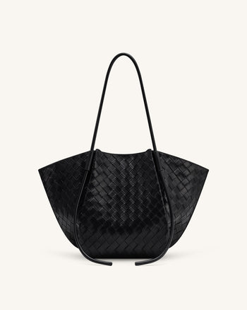 Sac fourretout large Nala à texture tissée - Noir