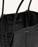 Sac fourretout large Nala à texture tissée - Noir