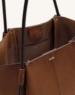 Sac fourre-tout large Nala en suède synthétique - Marron