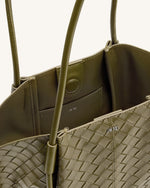 Sac fourretout large Nala à texture tissée - Vert olive