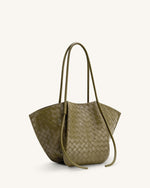 Sac fourretout large Nala à texture tissée - Vert olive