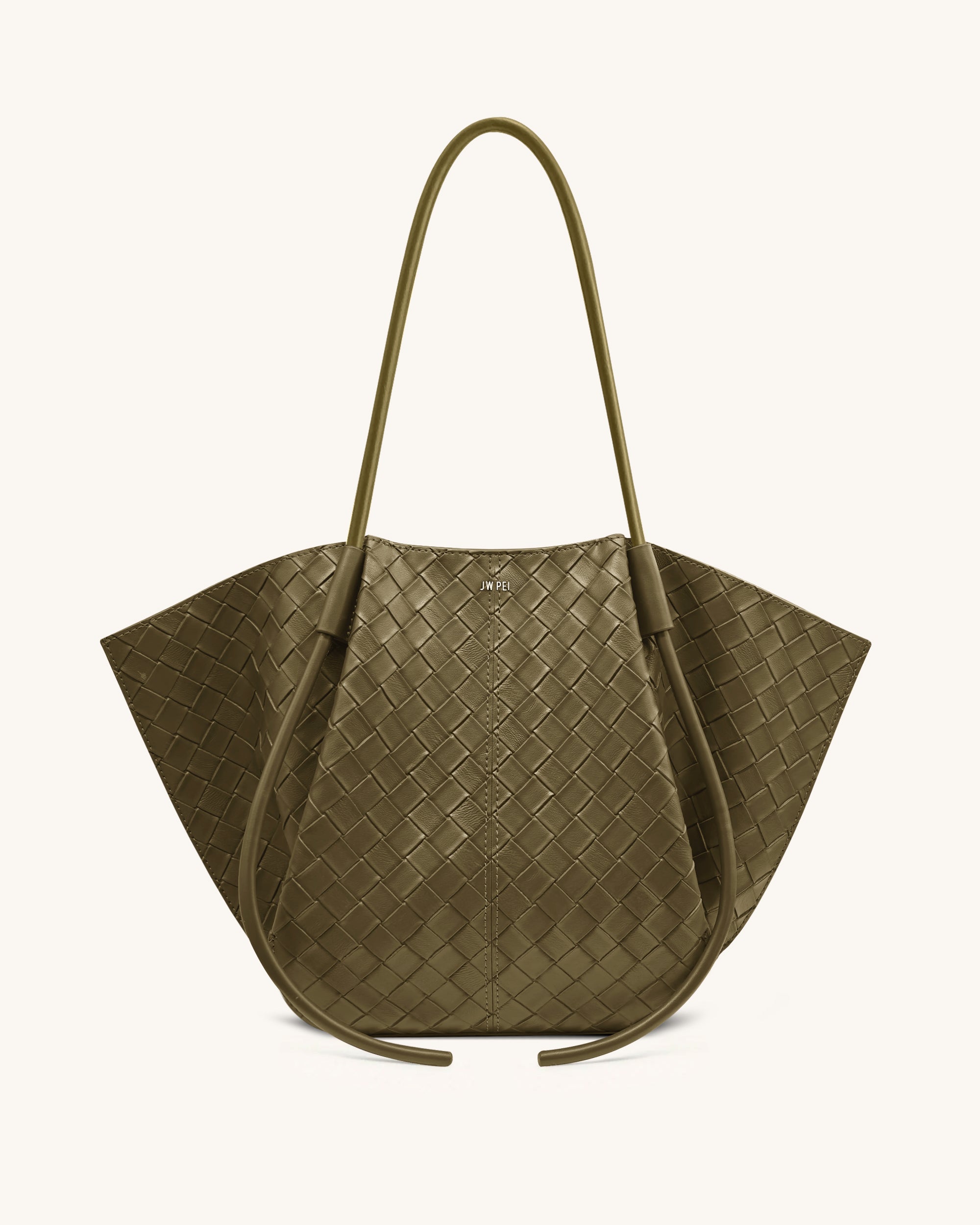 Sac fourretout large Nala à texture tissée Vert olive E-SHOP