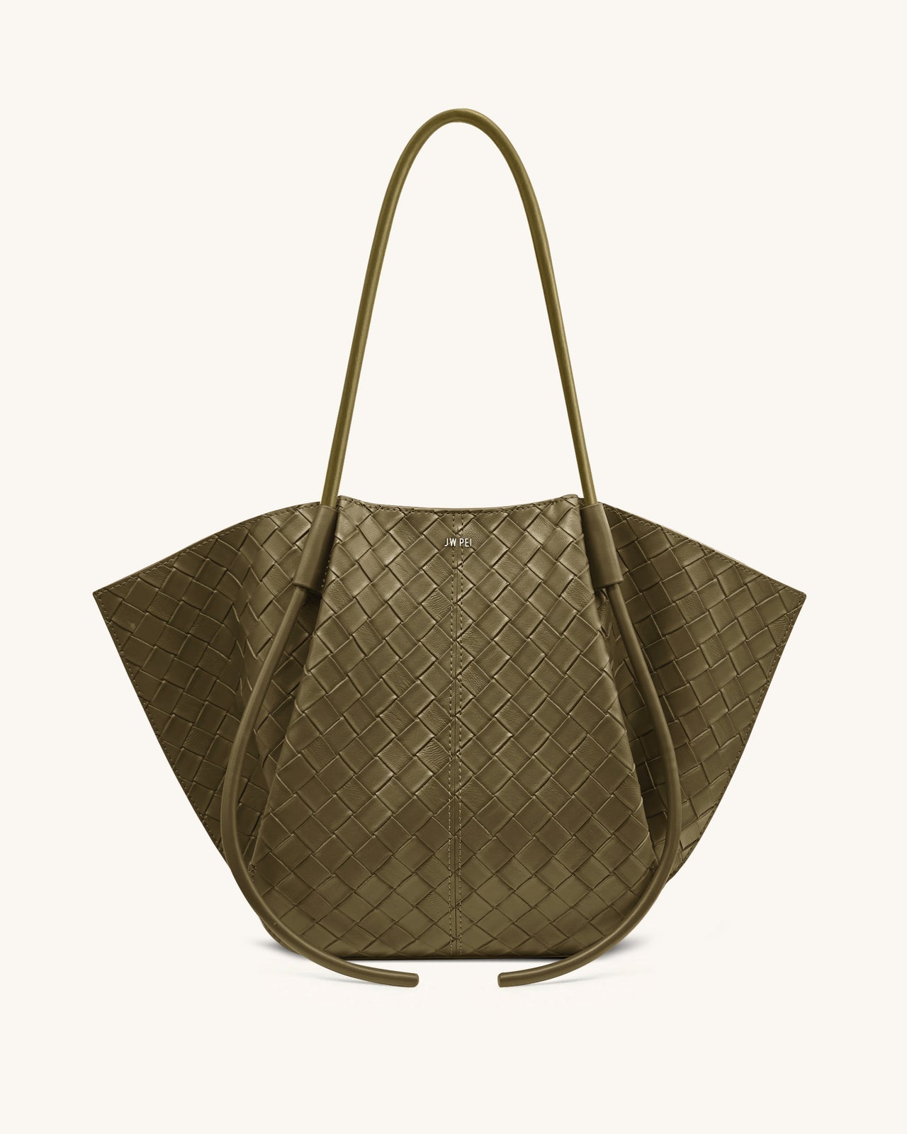 Sac fourretout large Nala à texture tissée - Vert olive