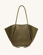 Sac fourretout large Nala à texture tissée - Vert olive