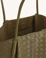 Sac fourretout large Nala à texture tissée - Vert olive